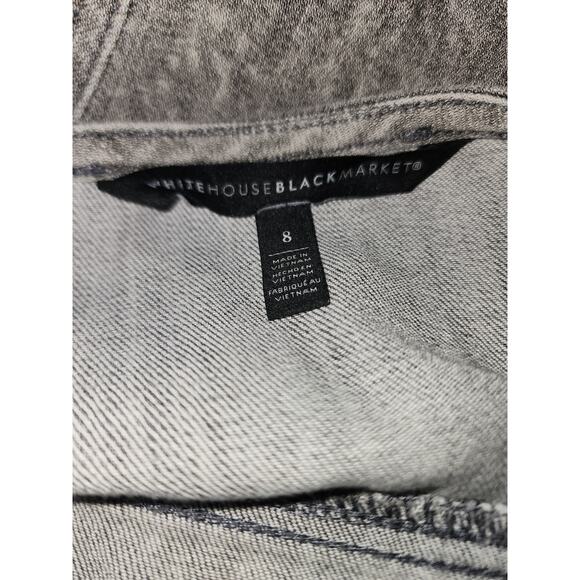 White House Black Market Stone Washed Denim Look shirt Dress Size 8 - Picture 8 of 9